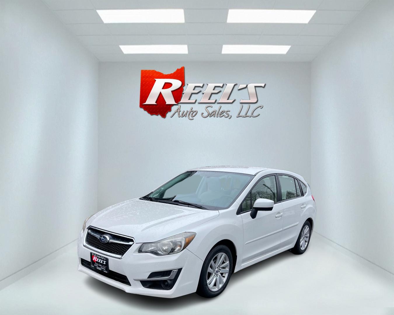 2015 White /Gray Subaru Impreza Premium (JF1GPAC62F8) with an 2.0L H4 DOHC 16V engine, Automatic transmission, located at 547 E. Main St., Orwell, OH, 44076, (440) 437-5893, 41.535435, -80.847855 - Photo#0